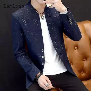 Большие размеры 3xl, мужские элегантные повседневные пиджаки для отдыха, европейский стиль, осенние классические куртки с принтом, деловые мужские пиджаки, верхняя одежда M