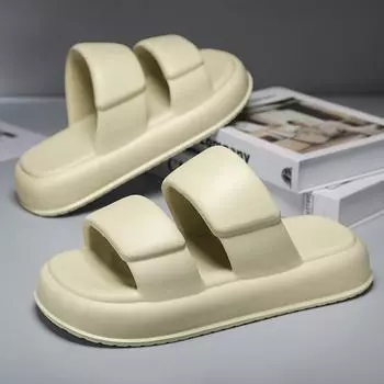 Большие размеры 40-45, летние туфли на платформе Luxus для мальчиков, парные сандалии One Word для отдыха на песке, домашние тапочки, мужская обувь, бесплатная доставка 40-41 зелёный