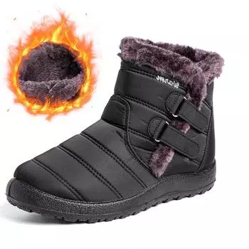 Большие размеры 44 женские ботинки, водонепроницаемые ботильоны для зимней обуви, теплые зимние ботинки для женщин, короткие ботинки на молнии, Botines Botas Mujer 35 серый