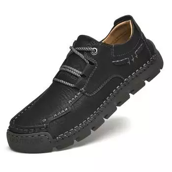 Большие размеры 45464748, новые мужские повседневные туфли из микрофибры, модные низкие мужские туфли на шнуровке, сшитые вручную 38