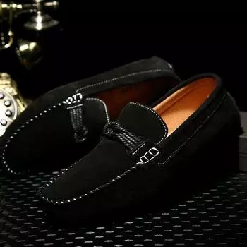 Большие размеры 4546 Doudou Shoes Мужские повседневные туфли из натуральной кожи с матовым эффектом, лоферы с одной педалью 38 светло-коричневого