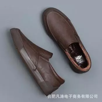 Большие размеры 45 46 Новые высококачественные мужские хлопковые туфли Теплые короткие плюшевые зимние модные туфли без застежек Ботильоны повседневная обувь 36