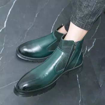 Большие размеры 46, новые мужские ботинки Martin на осень и зиму, высокие деловые британские кожаные ботинки с одной педалью и двойной пряжкой 38