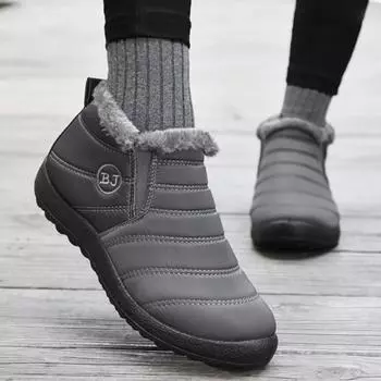 Большие размеры 46 Водонепроницаемые зимние ботинки женские повседневные нескользящие короткие плюшевые ботильоны женские удобные без застежек теплые зимние ботинки женские 36 красный