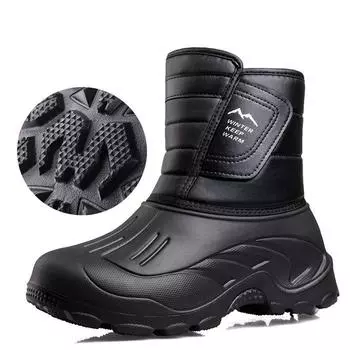 Большие размеры 46 зимние зимние ботинки, водонепроницаемые мужские теплые плюшевые зимние ботинки, легкие уличные нескользящие ботинки, мужские зимние ботинки 37-38