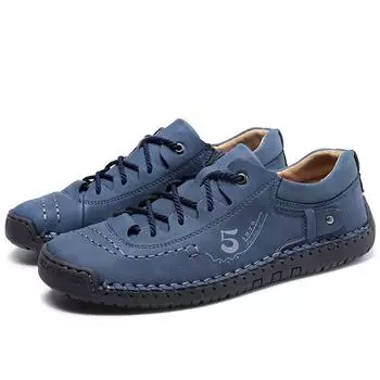 Большие размеры 4748 Обувь Doudou мужская корейская версия модная мягкая подошва универсальная дышащая полая повседневная кожаная обувь для вождения летняя обувь 38