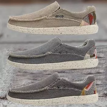 Большие размеры 48 49 50 Мужские парусиновые туфли без застежек Alpargatas Hombre Летние лоферы Повседневные мокасины Homme Дышащие Удобные 39 синий