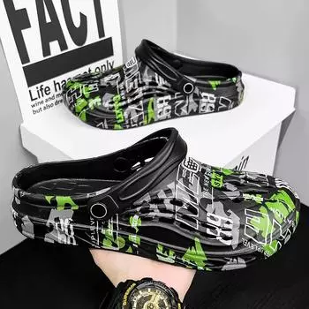 Большие размеры 49 Мужские мюли Сабо Летние сандалии Для дома Слипоны Нескользящие Дышащие Легкие Пляжные Тапочки Мужская Садовая Обувь Мужчины Zapat 39 белый