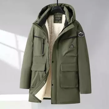 Большие размеры 6XL-13XL, модные мужские длинные парки, зимняя верхняя одежда больших размеров, повседневное свободное толстое теплое мужское пальто 6XL чёрный