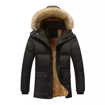 Большие размеры 6XL зимние куртки для мужчин мужские зимние утолщенные большие размеры стеганые ветрозащитные теплые хлопковые стеганые пальто M чёрный