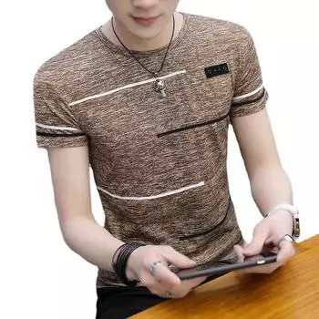 Большие размеры 7XL 8XL 9XL Летние футболки Мужская одежда Мужские футболки Дышащие футболки с коротким рукавом в полоску Смешные футболки M синий
