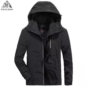 Большие размеры 8xl мужские куртки и пальто весна осень мужские с капюшоном повседневная сетчатая дышащая верхняя одежда куртка L чёрный