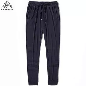 Большие размеры 8xl мужские повседневные брюки мужские спортивные брюки для фитнеса L чёрный