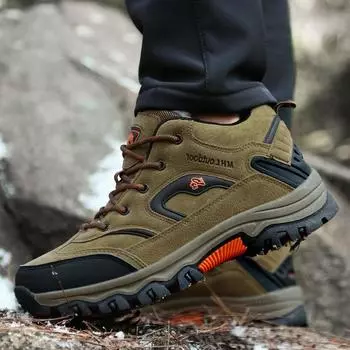 Большие размеры бархатные походные ботинки мужские и женские зимние уличные спортивные ботинки теплая хлопковая обувь водонепроницаемая походная обувь Spot 36 серый