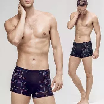 Большие размеры для мужчин 1 шт. горячие мягкие шорты из модала с принтом, с карманом-выпуклостью, гипертрофированные боксеры, модное нижнее белье 7XL, дышащие уникальные трусы 6XL темно серый