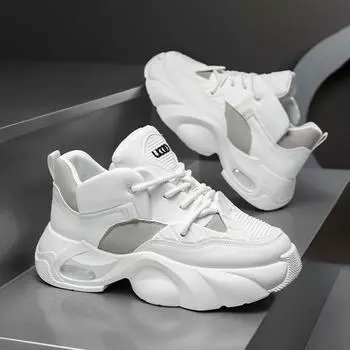 Большие размеры Douyin популярная мужская обувь 2024 года, новая спортивная обувь, модные туфли для пап, туфли на платформе, модные и универсальные 39