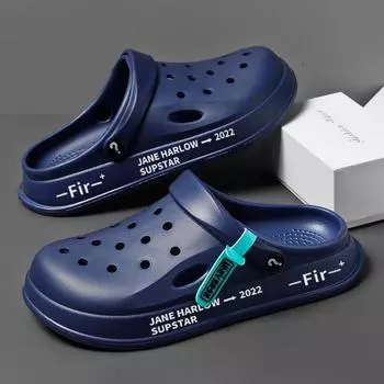 Большие размеры дырок обувь мужская летняя спортивная сумка головной убор два носить сандалии повседневная одежда пляжные тапочки мужские 36