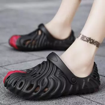 Большие размеры дырок обувь мужская летняя одежда нескользящие сандалии на толстой подошве пара пляжная сумка тапочки повседневные сандалии 38 серый