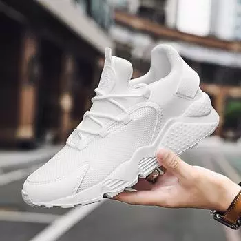 Большие размеры дышащей мужской обуви сверхлегкие спортивные туфли повседневная мода увеличивающие высоту кроссовки для бега на открытом воздухе легкие мужские одинарные туфли 39 чёрный