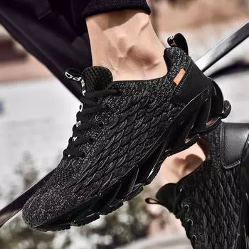 Большие размеры дышащей мужской обуви весна-лето сетчатая популярная модная обувь повседневная спортивная обувь мужские кроссовки с лезвием из рыбьей чешуи 39