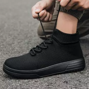 Большие размеры, дышащие носки из хлопчатобумажной ткани, эластичные носки, мужские туфли на платформе, трикотажные туфли, универсальные туфли для сноуборда, сверхлегкие спортивные сетчатые туфли 35