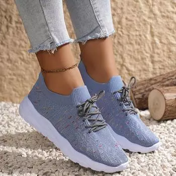 Большие размеры дышащие сетчатые кроссовки женские модные цветные полосатые кроссовки на платформе женские легкие прогулочные туфли на шнуровке 43 35 серый