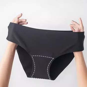 Большие размеры физиологические женские средней талии четырехслойные менструальные герметичные трусы безопасные гигиенические трусы XS чёрный