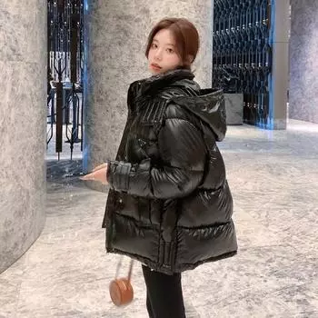 Большие размеры Хлебная одежда Средние и длинные пуховые изделия с хлопковой подкладкой Новые модные женские зимние пальто Толстые куртки с хлопковой подкладкой M бежевый