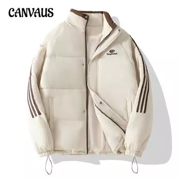 Большие размеры хлопковая куртка женская зимняя с воротником-стойкой, свободная повседневная утолщенная теплая яркая хлопковая одежда S чёрный