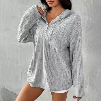 Большие размеры хлопковые топы осенние удобные эластичные длинные рукава внутренняя футболка однотонные топы с V-образным вырезом S