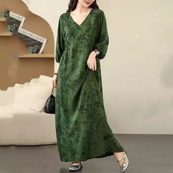 Большие размеры Хлопок винтажный цветочный новый в платьях для женщин повседневное свободное длинное летнее ночное платье M