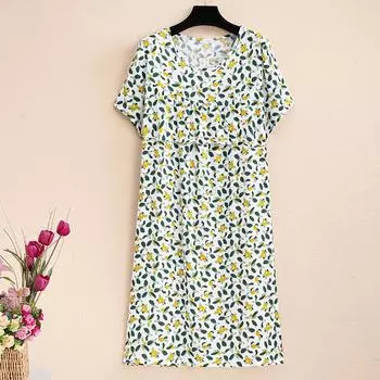 Большие размеры Элегантные платья для женщин Винтажное длинное платье Летняя повседневная одежда для женщин среднего возраста 3XL