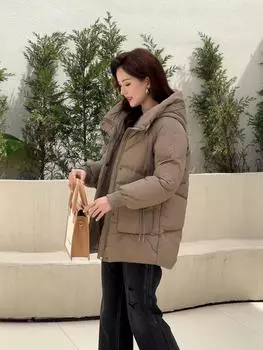 Большие размеры Элегантные женские зимние пальто с капюшоном Модные свободные толстые теплые зимние парки для женщин Куртки XL красный