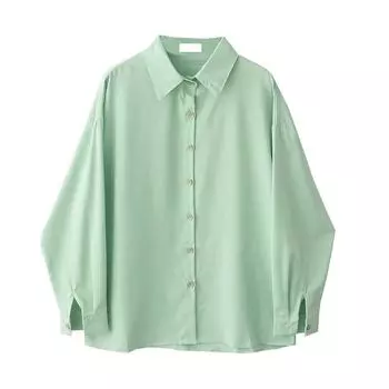 Большие размеры, корейский стиль, весна-лето, женская блузка большого размера, белая, розовая, зеленая, синяя, розовая, повседневная свободная блузка, простая базовая женская рубашка