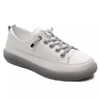 Большие размеры Кроссовки для скейтбординга из коровьей кожи Женские повседневные туфли из вулканизированной кожи Женские кроссовки из натуральной кожи Маленькие белые туфли на плоской подошве zapatillas mujer 35