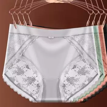 Большие размеры легкого роскошного женского нижнего белья сексуальное кружевное жаккардовое белье дышащая промежность для женщин трусики M