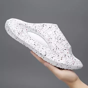 Большие размеры летние легкие мужские тапочки из ЭВА для дома, модные повседневные односложные уличные спортивные тапочки для мужчин 40-41 белый