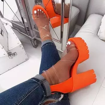 Большие размеры, летние новые модные женские босоножки на высоком каблуке, сексуальные вечерние туфли на высоком каблуке 35 белый