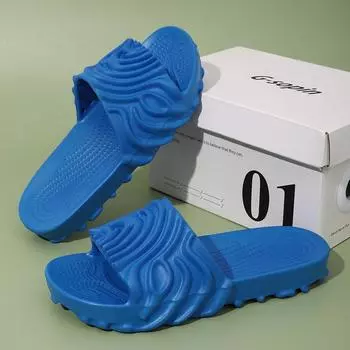 Большие размеры летние новые тапочки мужские летние мужские одно слово перетаскивание в помещении и на улице наступая на дерьмо пара перетаскивание 35/36 белый