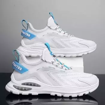 Большие размеры, модная мужская обувь импортного производства, лето 2025, новая повседневная обувь с мягкой подошвой, дышащая спортивная обувь для мужчин 39 белый