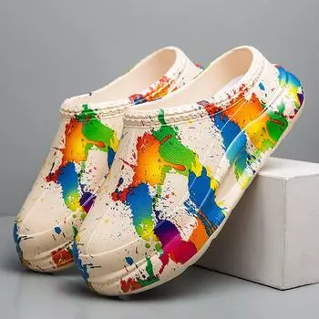 Большие размеры модная осенне-зимняя новая верхняя одежда из ЭВА водонепроницаемая повседневная обувь ленивые туфли поварская обувь модная мужская хлопковая обувь 39 чёрный