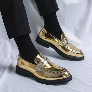 Большие размеры. Модные повседневные кожаные мокасины для мужчин. Удобная мужская обувь. Мужские кожаные туфли-лоферы. Мужские туфли. 38 чёрный