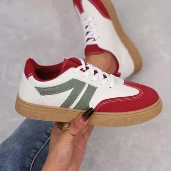 Большие размеры, модные ретро женские туфли Dexun 2024 года, весна и осень, новые легкие простые повседневные универсальные спортивные женские туфли 36 красный