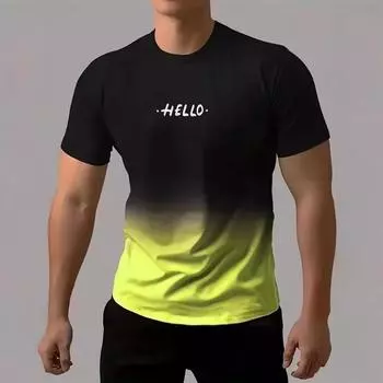 Большие размеры Мужская футболка 3D-принтованные футболки Мужские простые градиентные модные трендовые футболки с коротким рукавом Повседневная летняя одежда S