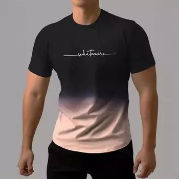 Большие размеры Мужская футболка 3D-принтованные футболки Мужские простые градиентные модные трендовые футболки с коротким рукавом Повседневная летняя одежда S