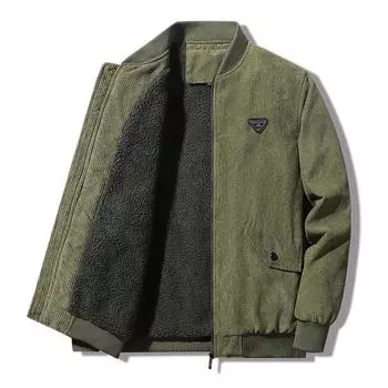 Большие размеры Мужская новая осенне-зимняя повседневная флисовая теплая куртка с отворотами из бархата для активного отдыха Свободная повседневная куртка для мужчин 3XL чёрный