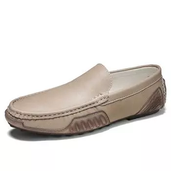 Большие размеры, мужская обувь из натуральной кожи ручной работы, лоферы, удобная повседневная обувь, мужские туфли для вождения, мокасины, мужская обувь на плоской подошве 38 бежевый
