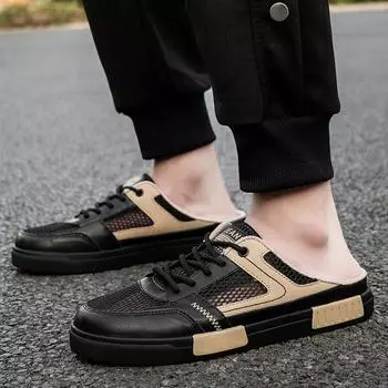 Большие размеры мужская обувь летняя новая сумка головные уборы полутапочки сетчатые полые большие сетчатые повседневные туфли спортивная обувь для серфинга 39