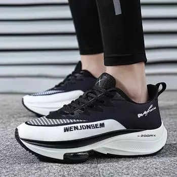 Большие размеры мужская обувь сверхлегкие весенние кроссовки на толстой подошве повседневные кроссовки для бега на открытом воздухе обувь из кокоса мода для иностранного рынка 39 чёрный