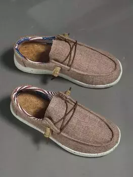 Большие размеры Мужские парусиновые туфли Плоские одинарные туфли оптом, Осенние однопедальные ленивые мужские парусиновые туфли 39